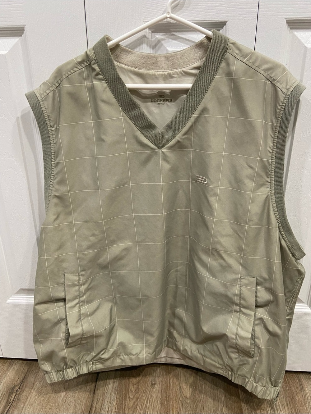 Dockers Golf Olive Green Windowpane Vest Size 2XL